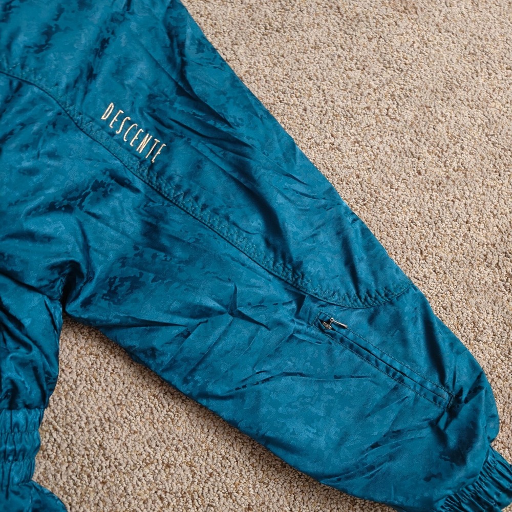 Vintage Descente‎ Teal Floral Ski Jacket Women's Size 10 Winter Warm Coat - Picture 9 of 16